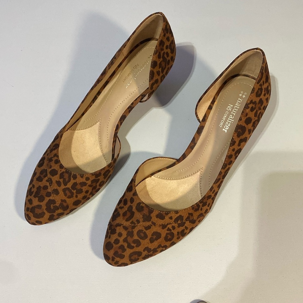 Naturalizer Leopard Print D'Orsay Heels - Brown/Tan